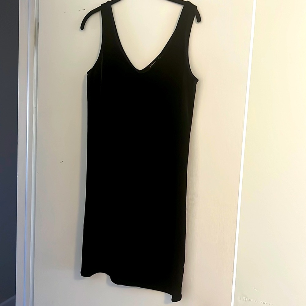 NWT Gibsonlook size small black velvet dress.